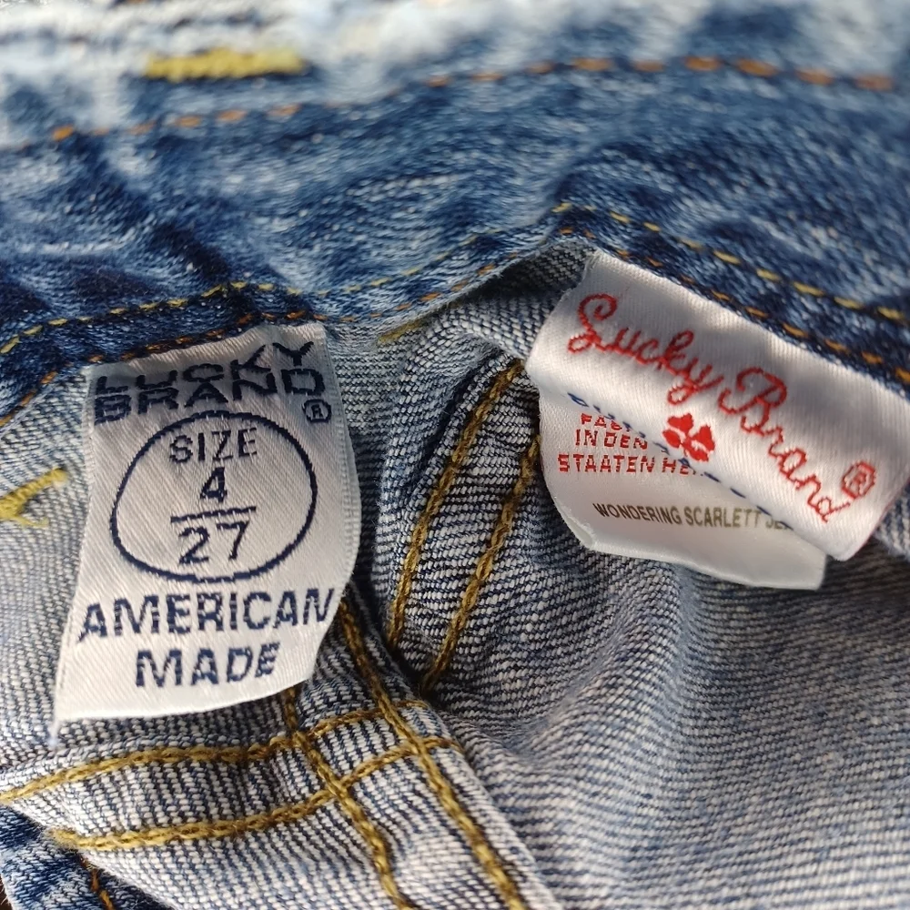 Lucky Brand Dungarees Wondering Scarlett Calassic Blue Denim Jeans - Picture 13 of 14